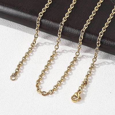 304 Stainless Steel Cable Chain Necklace Making STAS-P045-02G-1