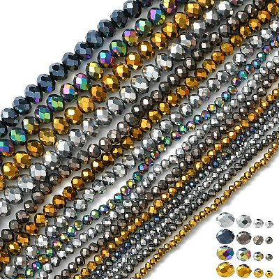 4 Strands 4 Styles Electroplate Transparent Glass Beads Strands EGLA-YW0001-84A-1