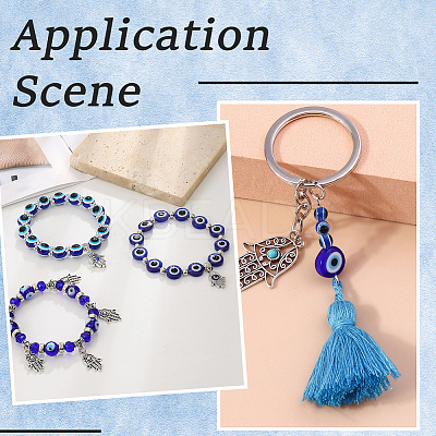 3 Strands 3 Styles Round Handmade Evil Eye Lampwork Beads Strands LAMP-PA0001-48-1