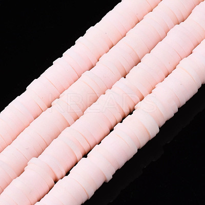 Flat Round Handmade Polymer Clay Beads CLAY-R067-6.0mm-27-1