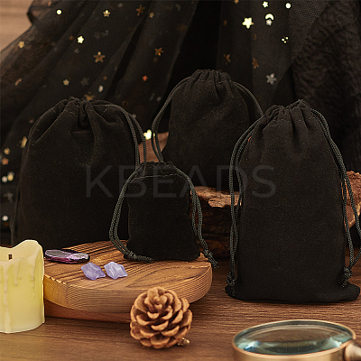 40Pcs 4 Style Rectangle Velvet Pouches TP-CN0001-02-1