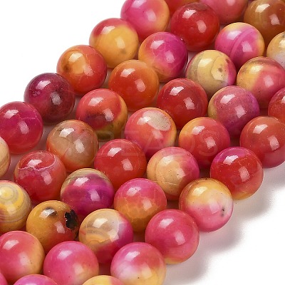 Dyed Natural Agate Beads Strands G-G203-09C-10mm-1