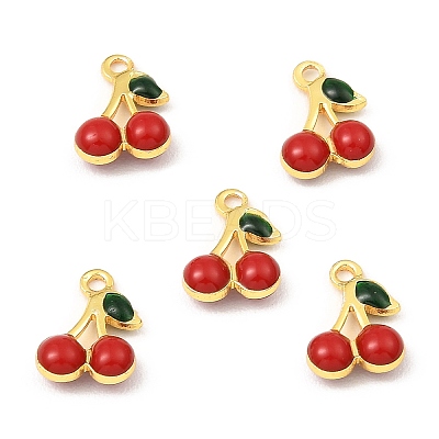 Brass Enamel Charms KK-K337-01G-1