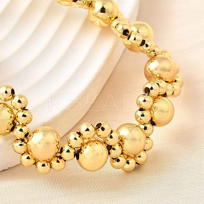 Brass Beads Bracelets for Women BJEW-D317-04G-1