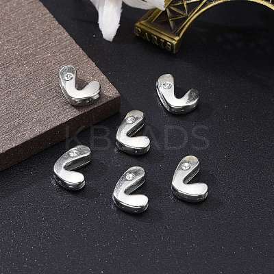Letter Slider Beads for Watch Band Bracelet Making ALRI-O012-L-NR-1