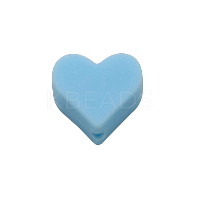 Heart Food Grade Eco-Friendly Silicone Beads SIL-WH0013-56J-1