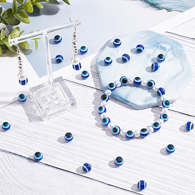 300Pcs Evil Eye Resin Beads RESI-HY0001-22-1