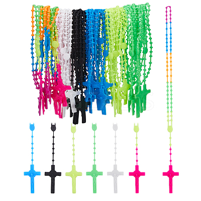 Luminous Plastic Pendant Necklaces NJEW-DC0001-06C-1