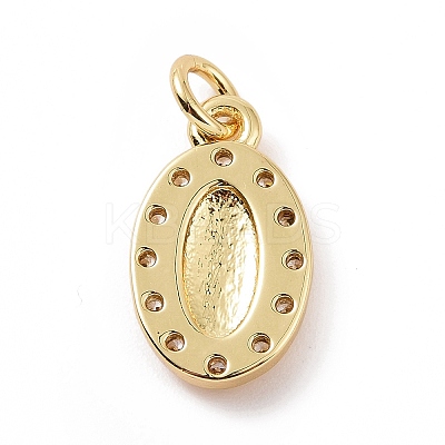 Brass Micro Pave Cubic Zirconia Charms KK-C012-06G-1