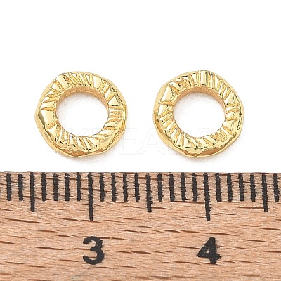 Brass Textured Linking Rings KK-D289-32G-1