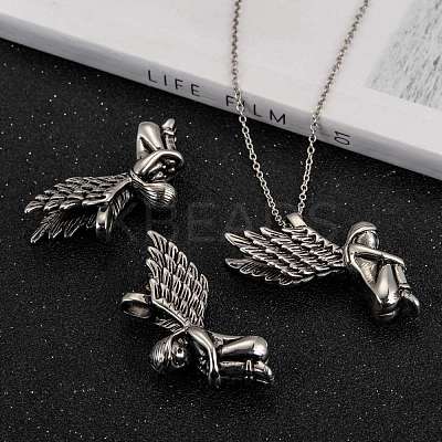 304 Stainless Steel Angel Pendants STAS-M202-02AS-1