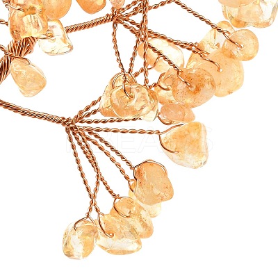 Natural Citrine Chips Tree of Life Decorations DJEW-C016-02M-1