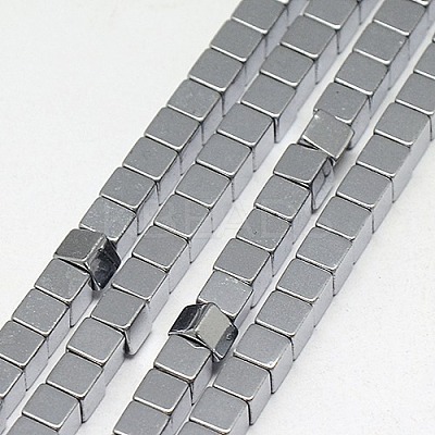 Electroplate Non-magnetic Synthetic Hematite Beads Strands G-J170A-4x4mm-M-1