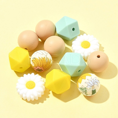 5 Styles Food Grade Eco-Friendly Silicone Beads SIL-FS0001-25-1