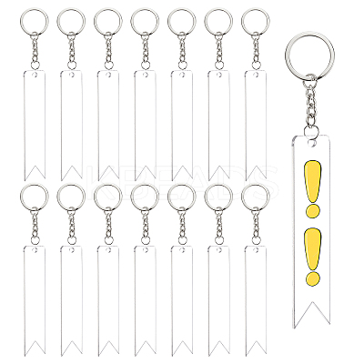 DIY Vertical Flag Acrylic Blank Pendant Keychain Making Kits DIY-BC0001-64B-1