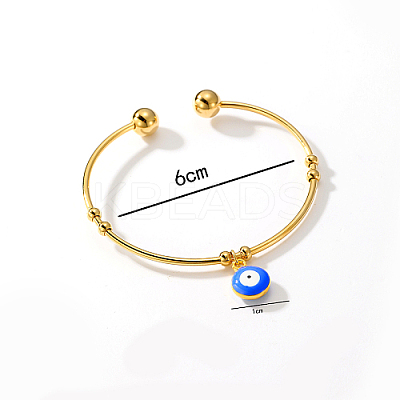 Real 18K Gold Plated 201 Stainless Steel Cuff Bangles LS-BM4462-2-1