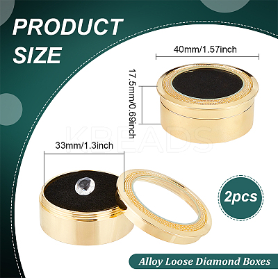 Alloy Loose Diamond Boxes CON-WH0104-11B-G-1