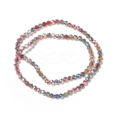 Transparent Electroplated Glass Beads Strands GLAA-G097-04B-1