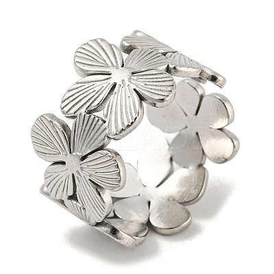 Non-Tarnish 304 Stainless Steel Open Cuff Ring RJEW-C067-21P-1