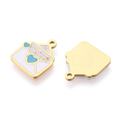 304 Stainless Steel Enamel Charms STAS-T065-54G-01-1