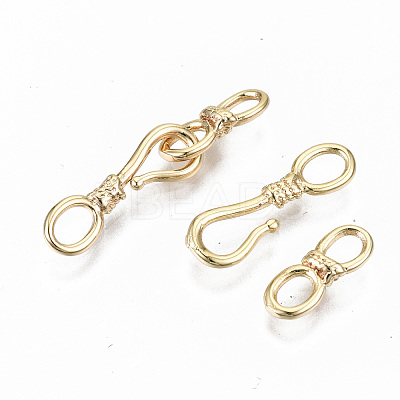 Brass Hook and S-Hook Clasps KK-S356-113G-NF-1