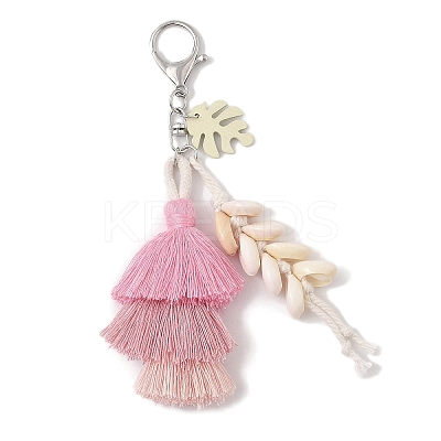 Handmade Macrame Nylon Thread Pendant Decorations HJEW-P019-11P-02-1