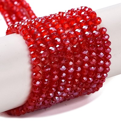 Baking Electroplate Glass Beads Strands X-DGLA-A039-J4mm-B02-1