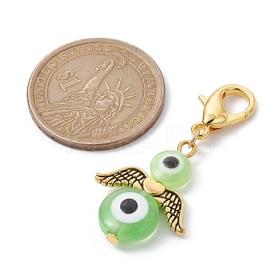 Ecil Eye Angel Resin Pendant Decorations HJEW-JM01514-1