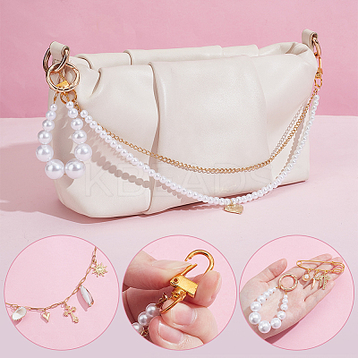 4Pcs 4 Styles 304 Stainless Steel  Chains Bag Decorative Chains and Brooch Sets HJEW-UN00078-1