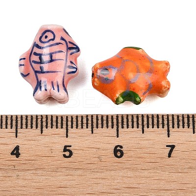 Handmade Fish Porcelain Beads PORC-S446-M-1