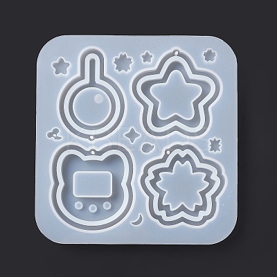 DIY Sakura & Cat's Head & Star & Lollipop Shaped Pendant Food-grade Silicone Molds LS-SIMO-D001-06-1