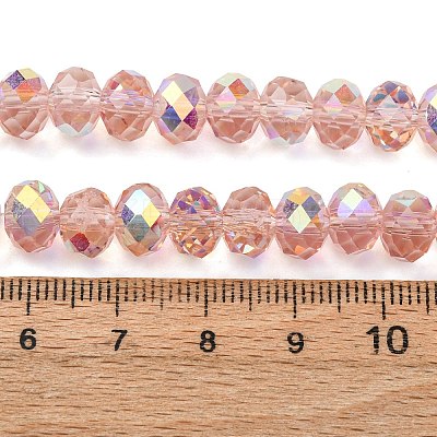 Electroplate Transparent Glass Beads Strands EGLA-A046-01C-15-1
