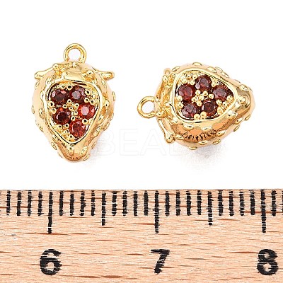 Brass Micro Pave Clear Cubic Zirconia Charms KK-T073-28G-1