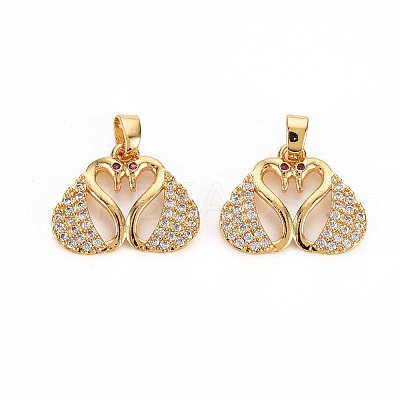 Rack Plating Brass Micro Pave Clear Cubic Zirconia Pendants LS-KK-T060-38-RS-1