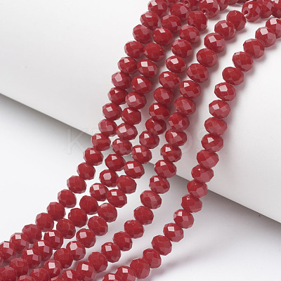 Opaque Solid Color Glass Beads Strands EGLA-A034-P10mm-D02-1