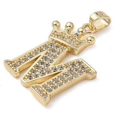 Rack Plating Brass Micro Pave Cubic Zirconia Pendants KK-D535-01M-RS-1