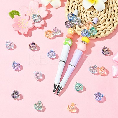 30Pcs 5 Colors Electroplate Transparent Acrylic Beads PACR-CJ0001-41-1