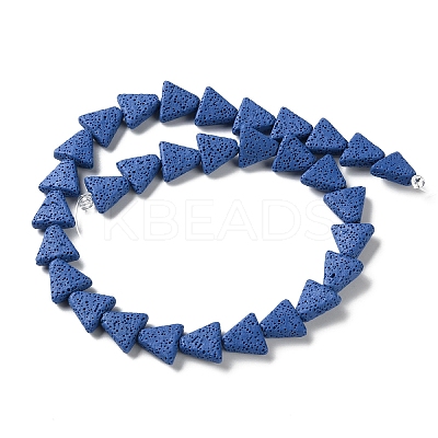 Triangle Dyed Natural Lava Rock Beads Strands G-O126-04A-03-1