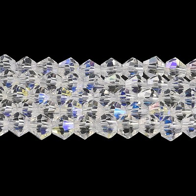 Transparent Electroplate Glass Beads Strands GLAA-F029-3mm-D13-1