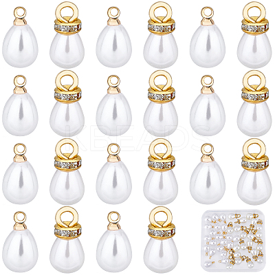 40Pcs 2 Style ABS Plastic Imitation Pearl Charms KK-SC0002-89-1