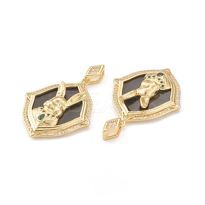 Eco-Friendly Brass Micro Pave Cubic Zirconia Pendants KK-I698-13G-1