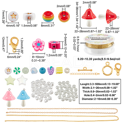 DIY Candy Color Bracelet Necklace Making Kit DIY-PH0009-40-1