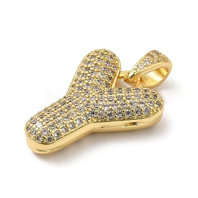 Brass Micro Pave Cubic Zirconia Pendants KK-E061-03G-25-1