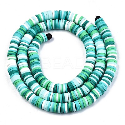 Handmade Polymer Clay Beads Strands CLAY-R089-6mm-094-1