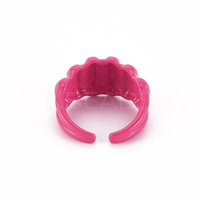 Spray Painted Brass Cuff Rings RJEW-S045-101-NR-1
