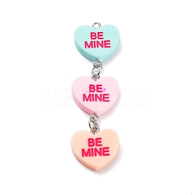 Valentine's Day Opaque Resin Big Pendants LS-OACR-P025-D01-1