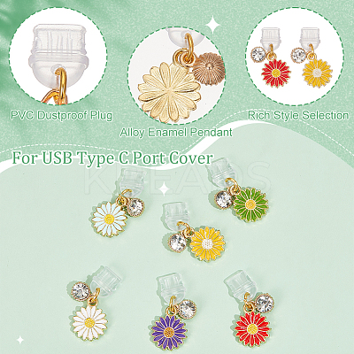 6Pcs 6 Colors PVC Mobile Dustproof Plugs PALLOY-OC00004-1