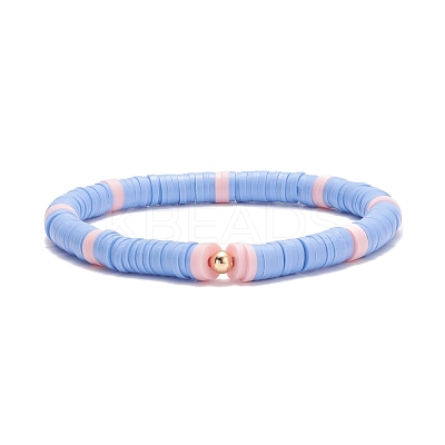 5Pcs 5 Style Polymer Clay Heishi Beaded Stretch Bracelets Set BJEW-JB07540-02-1
