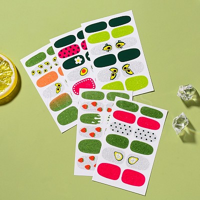 Avocados & Strawberries & Flowers Full Cover Nail Art Stickers MRMJ-T109-WSZ-M2-1