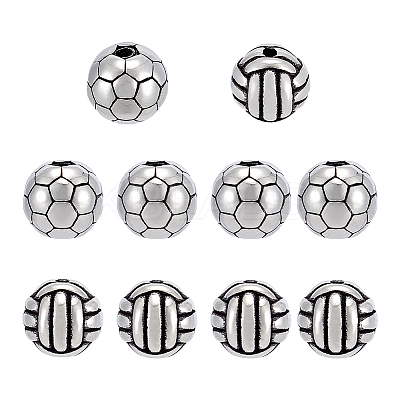 10Pcs 2 Styles 304 Stainless Steel Beads STAS-UN0061-41-1